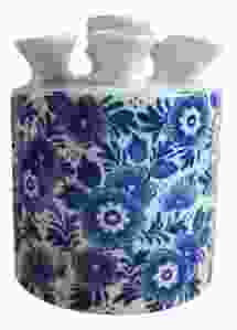 Tulipvase Blue Flowers, cylinder shaped