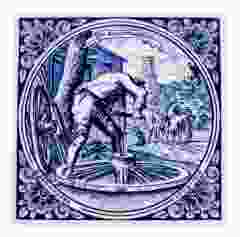 Delfts blauwe tegel - De Wagenmaker, 15 cm 