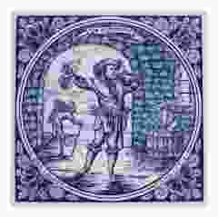 Delfts blauwe tegel - De Wijnmaker, 15 cm 