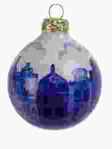 Delft blue christmas ball "Canal houses"