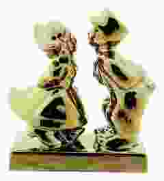 Kissing Couple Gold "Man-Woman", 8 cm 