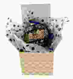 Kerstbal Cadeau XL - Grachtenhuisjes Blauw