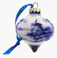 Kerstbal Landschap Blauw