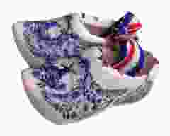 Delft blue ceramic clogs, 7cm