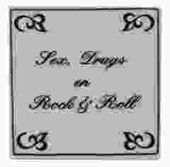 Delfts blauwe tegel - "Sex, Drug en Rock & Roll ",  15 cm 