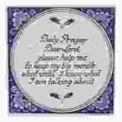 Delfts blauwe tegel - "Daily Prayer",  15 cm 