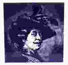 Delfts blauwe tegel - "Tronie van een man met gevederde baret", 15  cm 