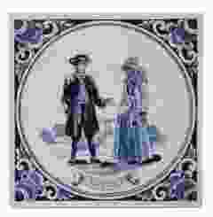 Delfts blauwe tegel- "Hindelopen" , 15 cm 