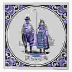 Delfts blauwe tegel- "Marken" , 15 cm 