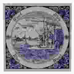 Delfts blauwe tegel- "maart" , 15 cm 