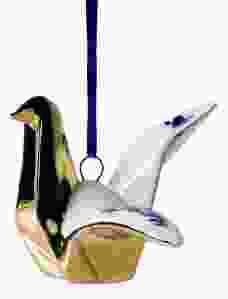 Kerstornament origami kraanvogel