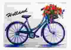 Keramieken Magneet "Fiets met bloemen"