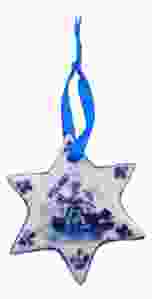 Christmas decoration delft blue star with mill