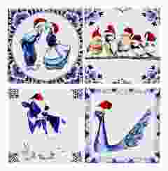 Onderzetters Kerstmis  - 4 stuks