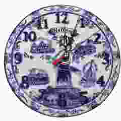 Delft blue clock Holland,  20cm