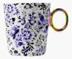 Mok Sierlijke Bloem gouden rand