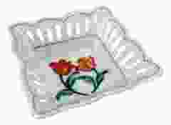 Square dish orange tulip