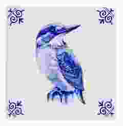 Tegel Ijsvogel, 13 cm