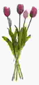 Tulpen Kunstbloem Boeket 5 stuks, 'Paars' 39 cm