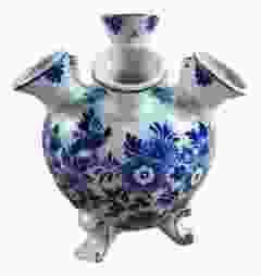 Tulipvase blue flowers small, on feet
