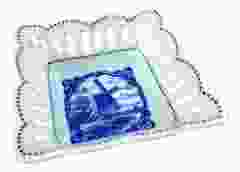 Square Delft blue dish "Mill"