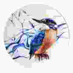 Wall plate "The Kingfisher", size 15 cm
