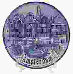 Wallplate girl with bike in Amsterdam, 15cm