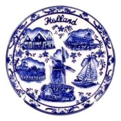 Wandbord Delfts blauw Holland, 10 cm (klein)