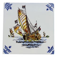 Tile "Ship, Traditional 1", 11 cm