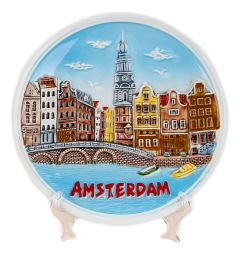 Wandbord Amsterdam Kleur - Keramiek - 15 cm