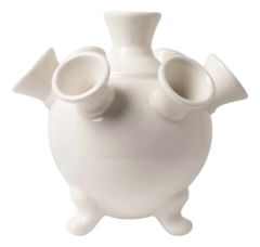 Tulipvase delft white on feet, small