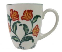 Mug Green with Orange Tulip
