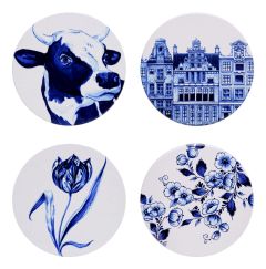 Onderzetters Hollandse Plaatjes - Delfts Blauw (4 stuks)