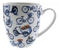 Mok Delfts blauw gekleurde fietsen, klein