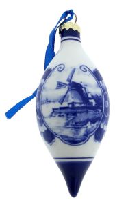 Kerstbal Ijspegel landschap blauw