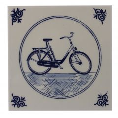 Delfts blauwe tegel - Fiets, 15 cm