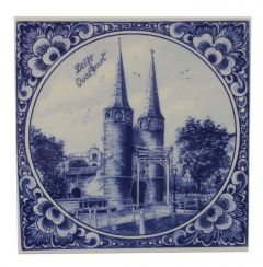 Delfts blauwe tegel - Oostpoort, Delft, 15 cm