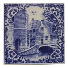 Delfts blauwe tegel - Delft, Beiaardiershuis, 15 cm