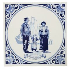 Delfts blauwe tegel- "Spakenburg" , 15 cm