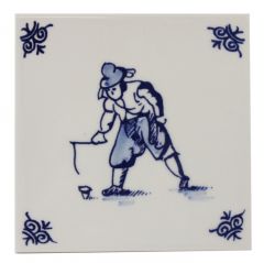 Delfts blauwe tegel- "Tollen" , 15 cm