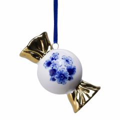 Kersthanger snoepje goud