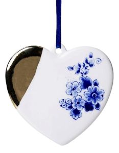 Kerstornament hartje goud