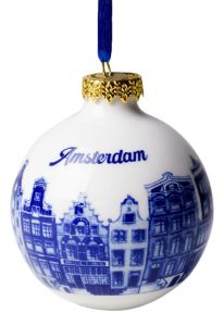 Kerstbal grachtenpandjes Amsterdam, 6 cm 