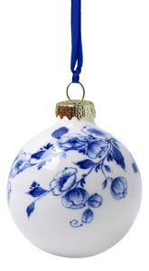 Kerstbal Bloemen, 7 cm 