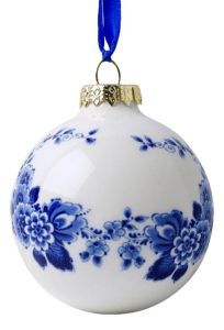 Kerstbal Bloemen, 7 cm 