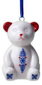 Kerstornament Teddybeer - Keramiek - 7 cm