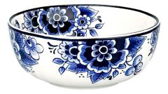 Keramieken Kom - Delfts Blauw Stijl - Bloemenmotief (Ø 10 cm)
