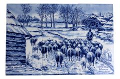 Tegeltableau "Kudde Schapen" - Mauve