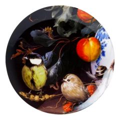 Wall plate "The Great Tit in Still Life", size 20 cm