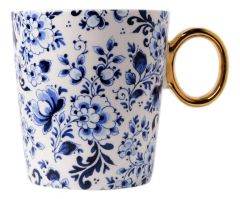 Mok Sierlijke Bloem gouden rand